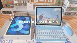 Unboxing iPad Air 4 Sky Blue 2020 ☁️  phụ kiện xinh xẻo 🌷 [upl. by Nairde]