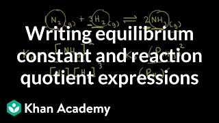 Writing equilibrium constant and reaction quotient expressions  AP Chemistry  Khan Academy [upl. by Odracir]