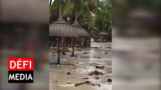 Cyclone Freddy Classe 3  lhôtel Ambre à BelleMare na pas échappé à la furie des vagues [upl. by Livia]