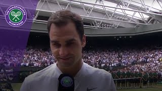 Roger Federer Wimbledon 2017 final winners interview [upl. by Anerbes]