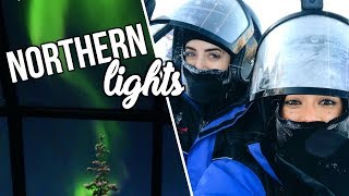 IM IN FINLAND Seeing the Northern Lights Snowmobiling  Igloo Hotel Tour [upl. by Anali]