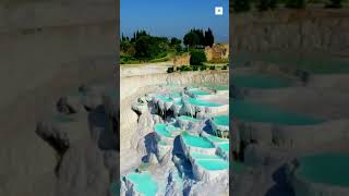 Pamukkale Turkey Exploring the Enchanting White Travertine Terraces  shorts [upl. by Ellirpa]