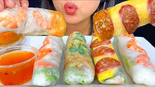 ASMR SPRING ROLLS 3 DIFFERENT FLAVORS  MUKBANG  EATING SOUNDS  ASMR PHAN [upl. by Miof Mela66]