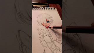 Drawing Rem from ReZero 💖 animedrawing remrezero shorts [upl. by Calli193]