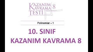 10 Sınıf Matematik MEB Kazanım Kavrama Testi8 Polinomlar1 20182019 [upl. by Eliott]