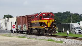 KCS 2821 leads a weed sprayer train north on the Davenport Sub June 2 2024 [upl. by Locklin]