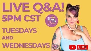 Live QampA May 15th 2023 Insurance Exam Queen [upl. by Jodi402]