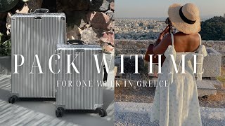 PACK WITH ME FOR 1 WEEK IN GREECE  RIMOWA CLASSIC LARGE CHECK IN amp CABIN S  MY PACKING LIST amp TIPS [upl. by Philine]