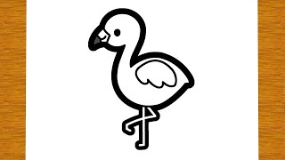 HOE TEKEN JE EEN SCHATTIGE FLAMINGO  Gemakkelijke tekeningen [upl. by Frager418]