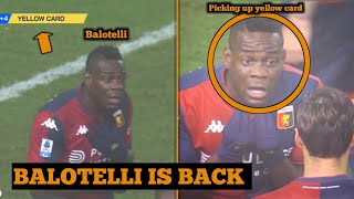 Balotelli Picks Up A Yellow Card 5 Minutes After Coming On As Substitute For Genoa Debut [upl. by Acissehc]