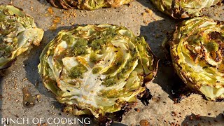 Parmesan Roasted Cabbage Steaks with Basil Pesto [upl. by Roshelle]