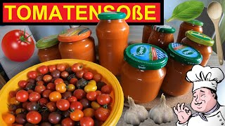 Eigene Tomatensoße einkochen 🍅🍀 Tomatensauce einmachen Rezept ohne Schälen tomaten tomatensoße [upl. by Lotsyrc]