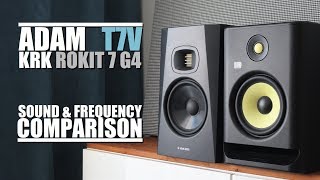 KRK Rokit 7 G4 RP7G4 vs Adam Audio T7V  Sound amp Frequency Response Comparison [upl. by Walters134]