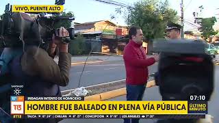 Hombre fue baleado en plena calle en Puente Alto recibió cuatro disparos en su pierna [upl. by Kral]