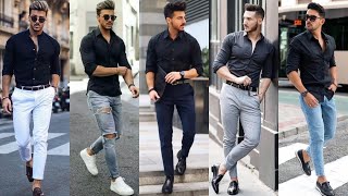 Black Shirt Combination Pants For Men 2024  Black Shirt Matching Pant Ideas  Black Shirt Outfits [upl. by Enelegna]