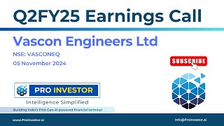 Vascon Engineers Ltd  Q2FY25  Earnings Conference Call  earningcall concall vasconengineers [upl. by Dwyer821]