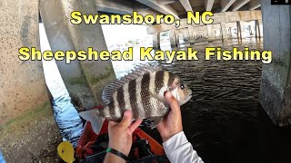 Swansboro NC Sheepshead Kayak Fishing [upl. by Anahoj]