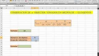 COMO CALCULAR COMBINACIONES Y PERMUTACIONES EN UNA HOJA DE CALCULO [upl. by Jarvis79]