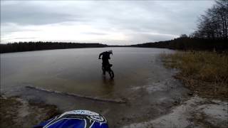 IRBIS TTR 125 Winter motorcycle and Riding sideways on ice Go pro [upl. by Ahsiloc]