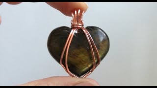 Wire Wrapped Heart Cabochon Pendant Tutorial beginner [upl. by Acisseg943]