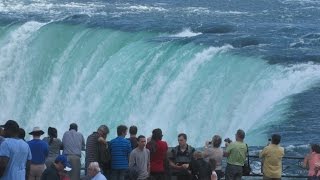 Niagara Falls Ontario Canada  View From Promenade amp Hornblower Boat Cruise [upl. by Eynttirb990]