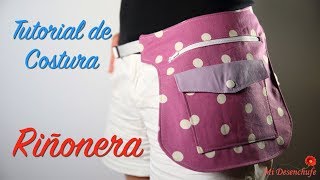 Tutorial de Costura  Como hacer una Riñonera o Bolso de Cadera  fanny pack  hip bag [upl. by Helgeson]