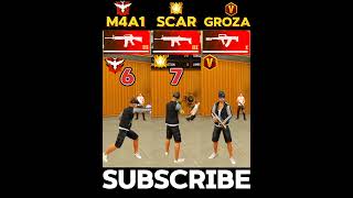 M4A1MAX🔥GROZAX😈SCAR  FREE FIRE GUN ABILITY TEST 🥵  shortsfeed freefire foryou song music [upl. by Chanda253]