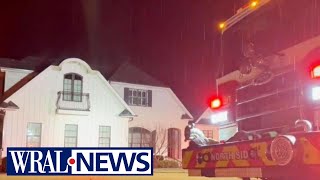 NC Lightning strikes Clayton home starting fire [upl. by Alyakam]