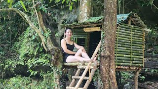 65 days  Girl camping in the forest tree shelter dugout shelter bamboo tree house l CHÚC THỊ MỤI [upl. by Jarin358]