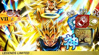 MAX POWER 6X ZENKAI BUFFED LF SSJ3 GOKU amp SSJ2 VEGETA PLUS MAX ARTS BOOSTED  Dragon Ball Legends [upl. by Hutchinson603]