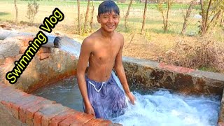 Swimming in Village Tubewell Full Fun  Vlog Adventures Whatsapp 03456274018 [upl. by Novahs576]