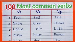 Important 100 Regular and irregular verbs v1v2v3 forms [upl. by Simara675]