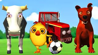 El Pollito Pìo 3D El Tractor y el Part 167 Dinosaurio  El Pollito y El Tractor de la Granja Juego [upl. by Lombardo]