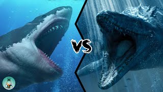 MEGALODON VS MOSASAURUS  Who Would Win [upl. by Rosenfeld]