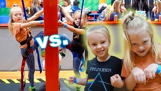 PEYTON vs EVERLEIGH Indoor Playground Challenge Birthday Party [upl. by Cullin836]