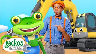 Excavator Song ft Blippi｜Geckos Garage｜Fun Dance For Toddlers [upl. by Cohbath]