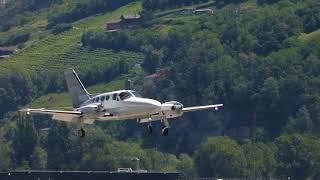 Cessna 421c Golden Eagle arrival at sion airport on Sunday 18th june 2017 [upl. by Adolfo547]