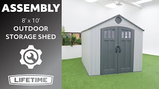 Lifetime 8 x 10 Outdoor Storage Shed  Lifetime Assembly Video [upl. by Eliath953]