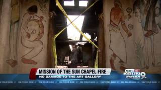 Fire burns chapel at DeGrazia Studio [upl. by Idnahc]