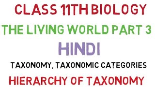 Biology class 11th The Living world part 3 Taxonomy Hierarchy of taxonomy taxonomic Categories [upl. by Leizahaj]