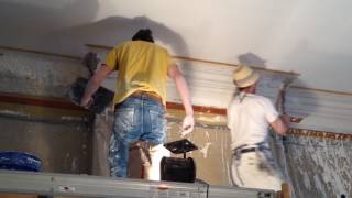 Plaster cornice installing [upl. by Lindsy853]