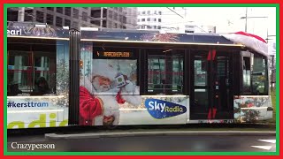 RET Sky Radio Kersttram met Muts en Lichtjes  Weena Rotterdam  Christmas Tram [upl. by Abihsat536]