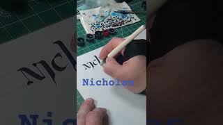 How to write ✍️Nicholas calligraphy name uncial shorts fyp [upl. by Airpac269]