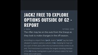 JaCkz about to leave G2  CSGO [upl. by Eilahs363]