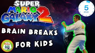 5 Minute Brain Breaks For Kids  Super Mario Galaxy 2  Dojo Go [upl. by Brier335]