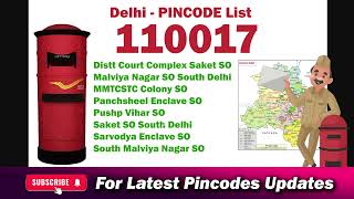 Malvia Nagar South Delhi Pin Code 110017  Malvia Nagar Delhi Pin Code [upl. by Nepean]