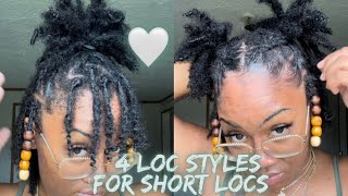 Loc styles for short locs  Loc styles for beginners  Starter Loc Styles 🤎 [upl. by Bevash]