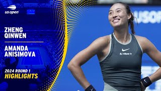 Zheng Qinwen vs Amanda Anisimova Highlights  2024 US Open Round 1 [upl. by Iturk156]