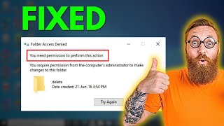 You need permission to perform this action  Windows 1011  FIX Destination Folder Access Denied [upl. by Mallen]