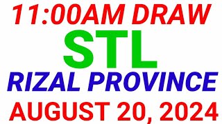 STL  RIZAL PROVINCE August 20 2024 1ST DRAW RESULT [upl. by Bertelli]